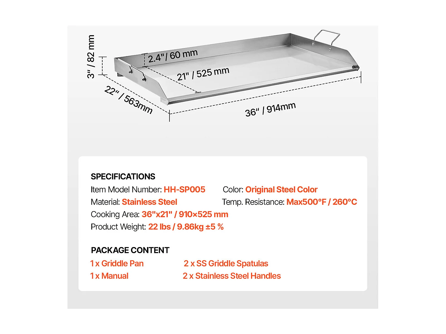 Plaque de Gril, SucceBuy Plaque de Cuisson en Acier Inoxydable pour Barbecue 910 x 525 mm