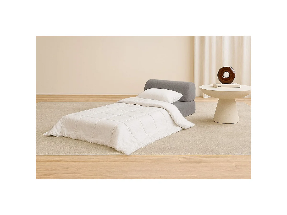 Fauteuil modulable et convertible - Tissu lisse - Gris