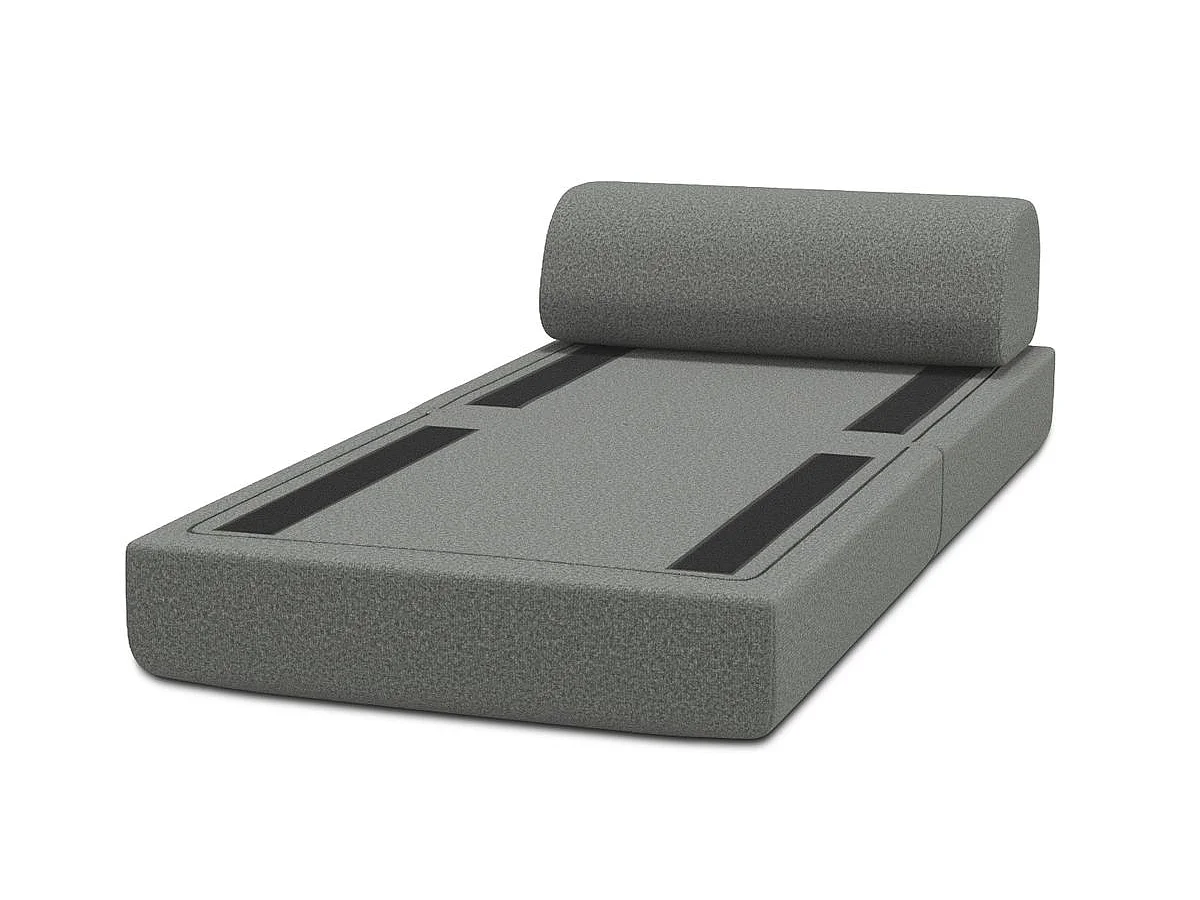 Fauteuil modulable et convertible - Tissu lisse - Gris