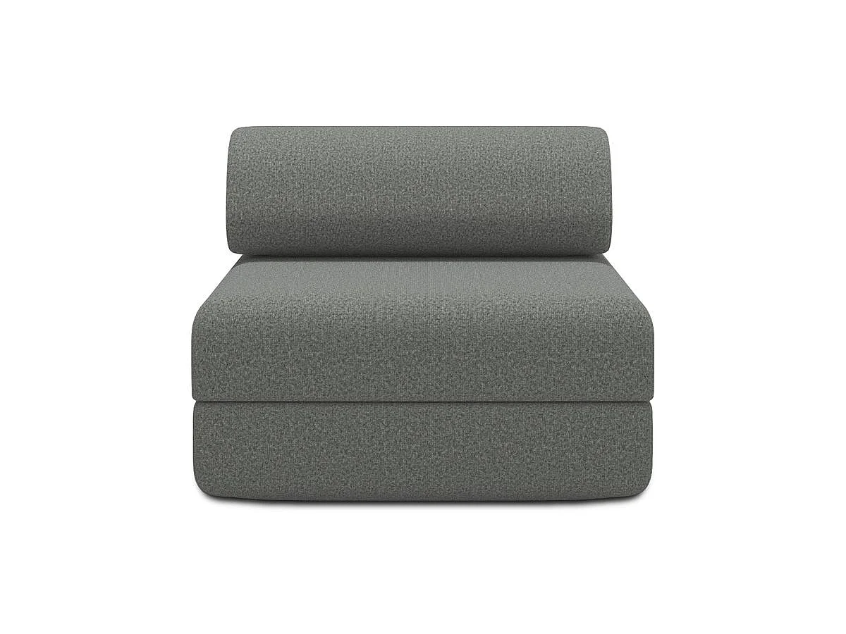 Fauteuil modulable et convertible - Tissu lisse - Gris