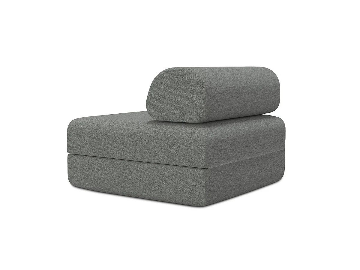 Fauteuil modulable et convertible - Tissu lisse - Gris
