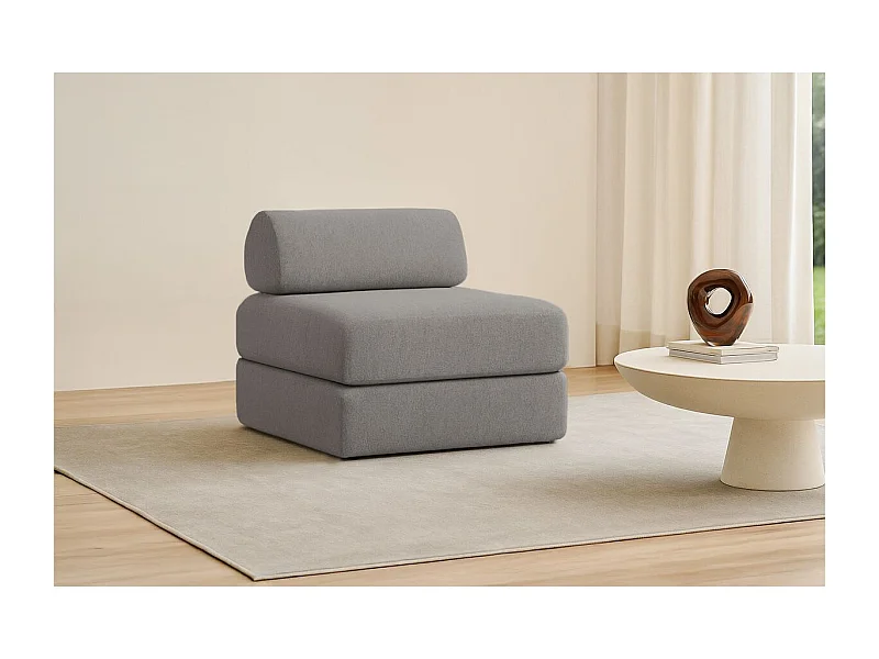 Fauteuil modulable et convertible - Tissu lisse - Gris