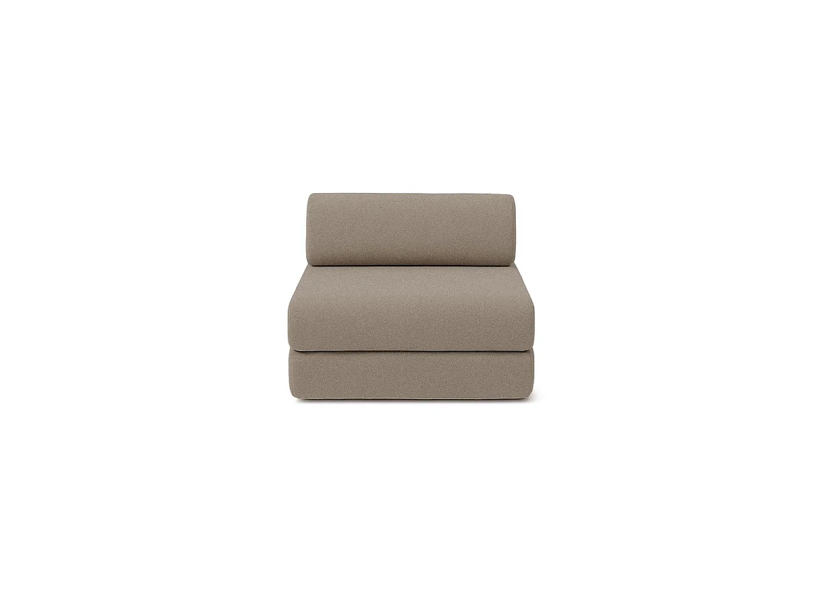 Fauteuil modulable et convertible - Tissu lisse - Taupe