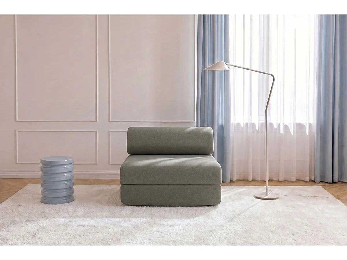Fauteuil modulable et convertible - Tissu lisse - Taupe