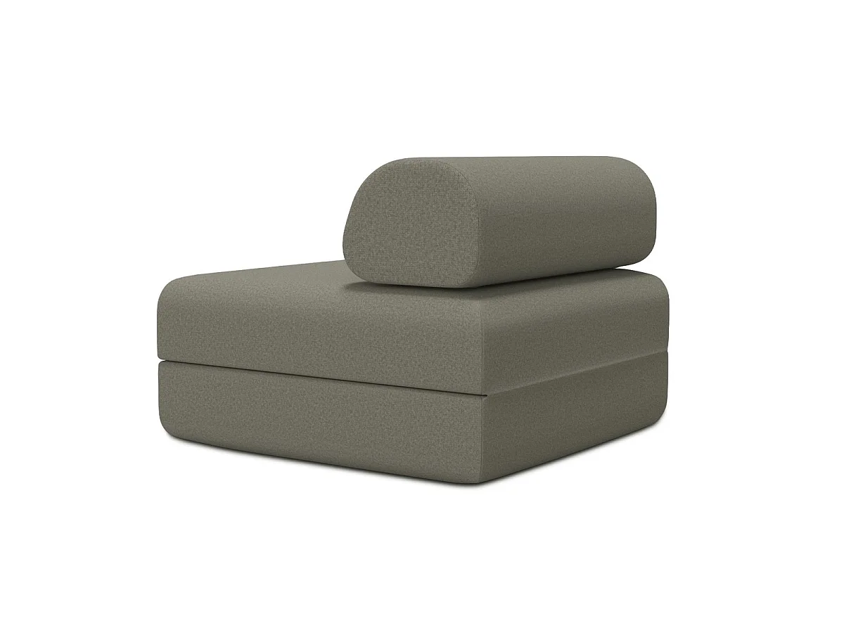 Fauteuil modulable et convertible - Tissu lisse - Taupe