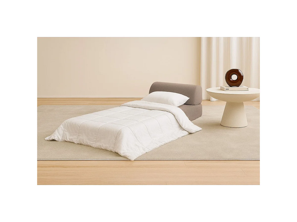 Fauteuil modulable et convertible - Tissu lisse - Marron