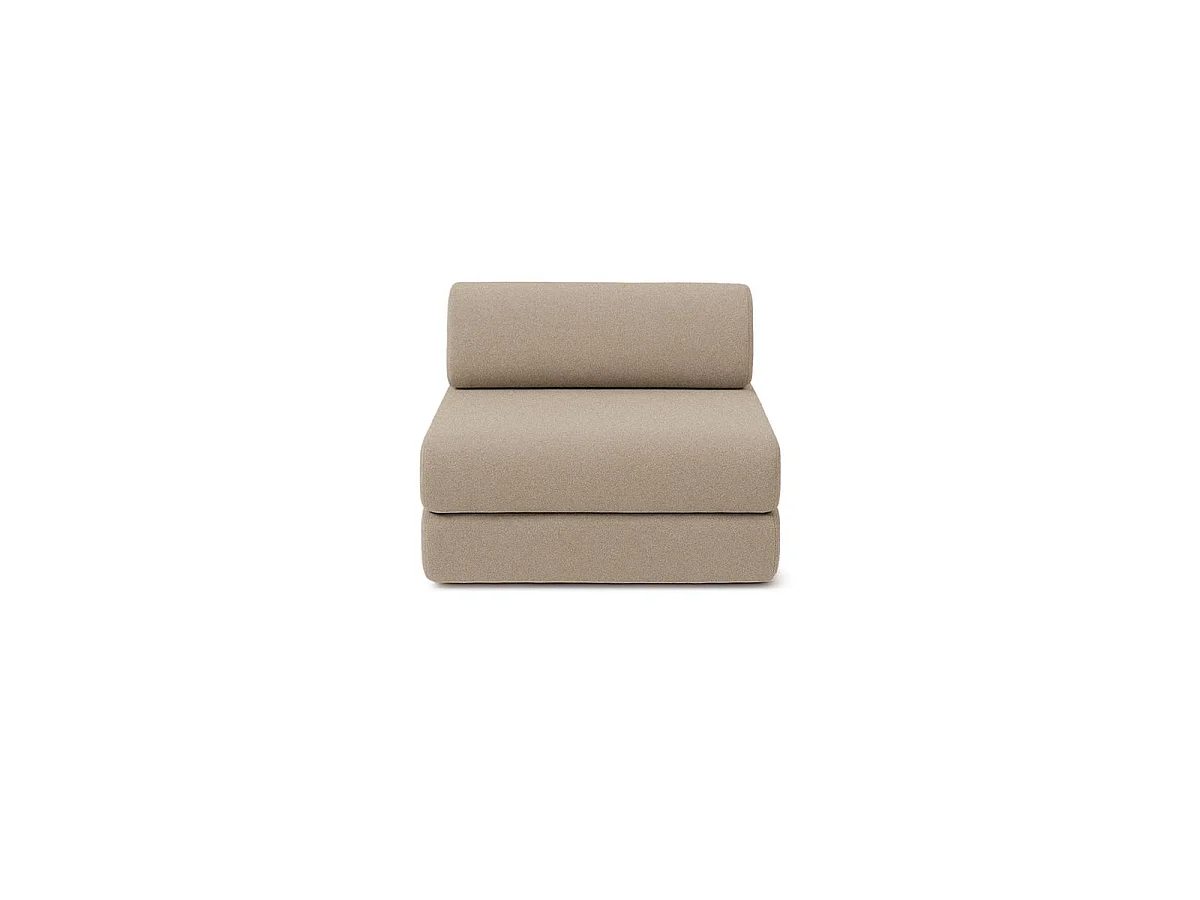 Fauteuil modulable et convertible - Tissu lisse - Marron