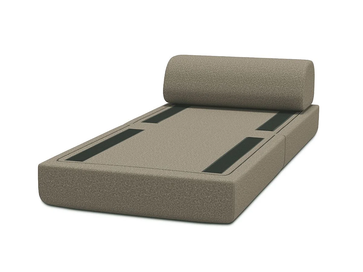 Fauteuil modulable et convertible - Tissu lisse - Marron