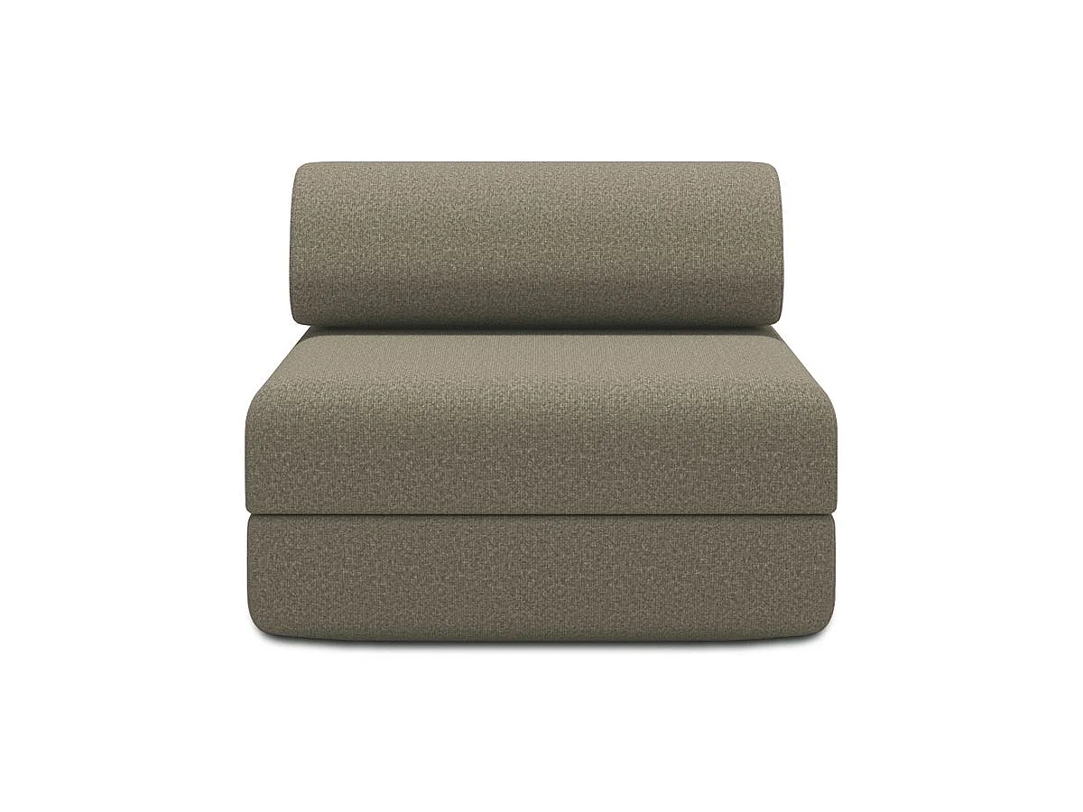 Fauteuil modulable et convertible - Tissu lisse - Marron