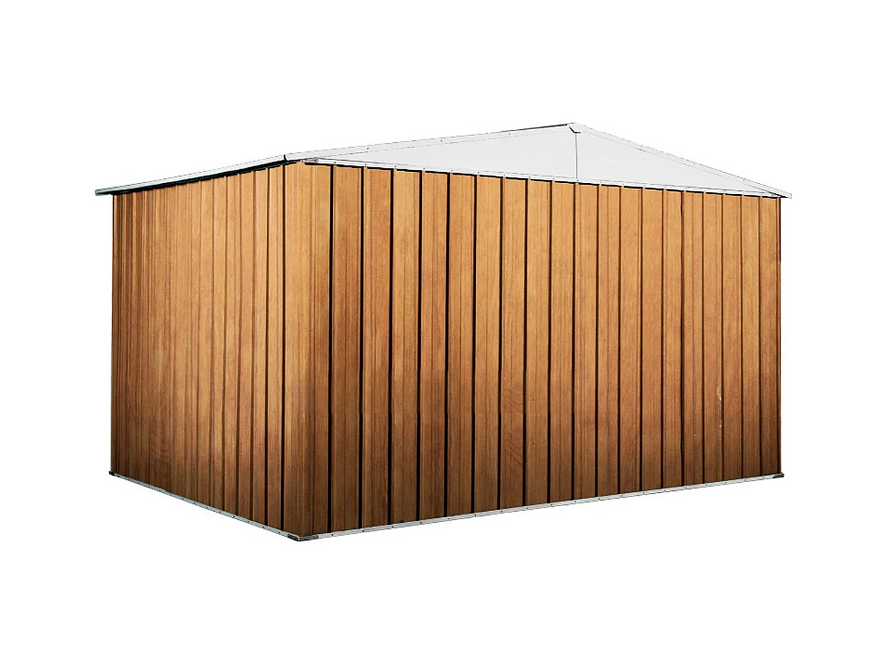 Box attrezzi giardino in Acciaio Zincato 360x260cm x h2.12m - 130KG - 9,36mq - FINITURA LEGNO