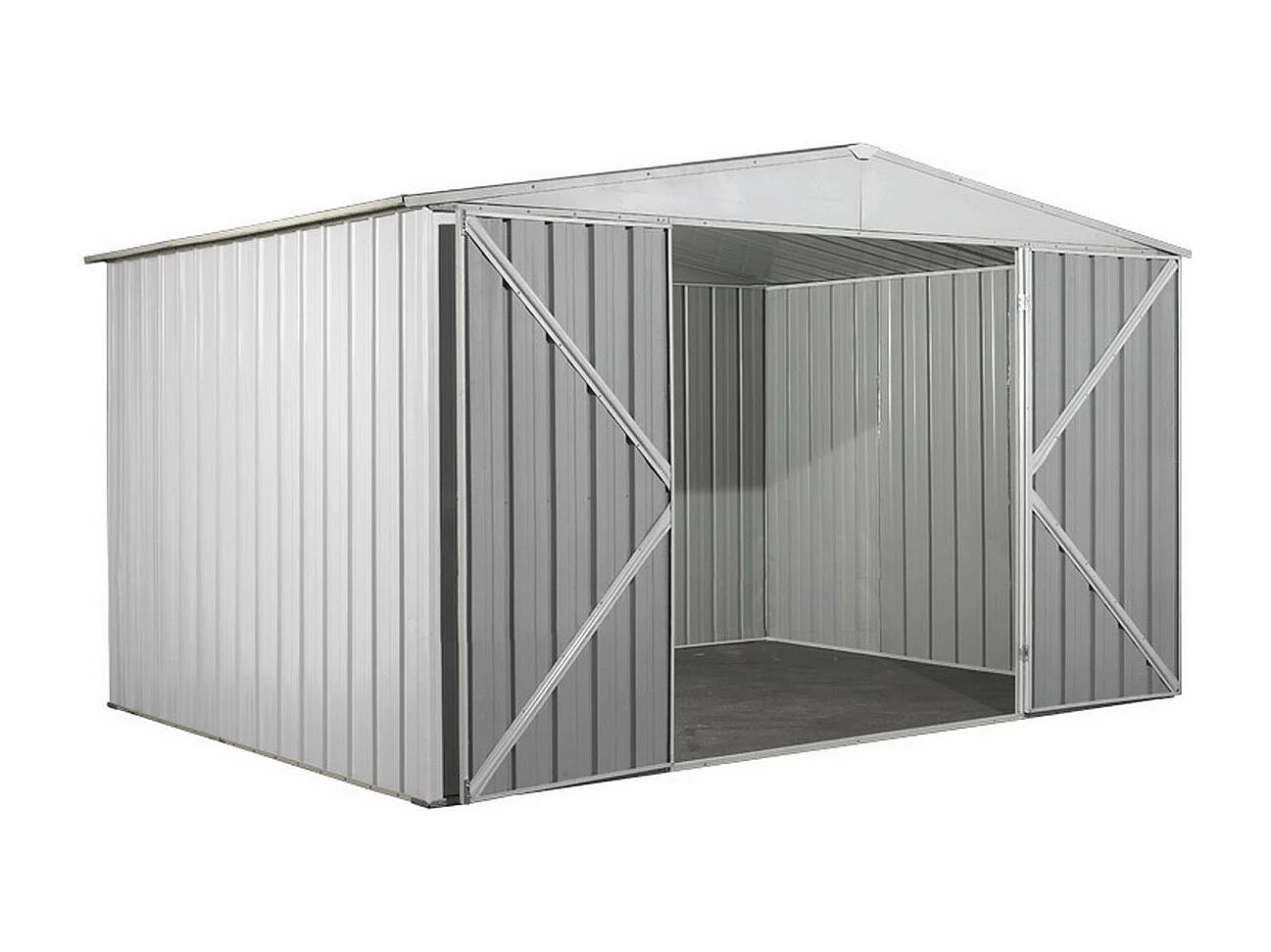 Box attrezzi giardino in Acciaio Zincato 360x260cm x h2.12m - 130KG - 9,36mq - BIANCO