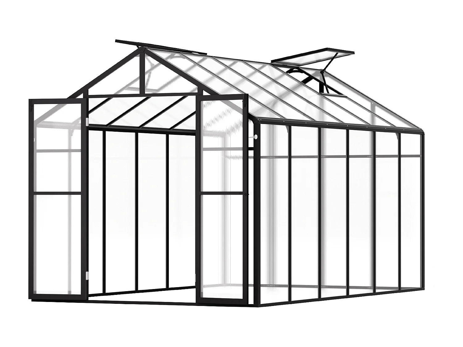 Serre en Polycarbonate SucceBuy, 236x346x206 cm, Option de Promenade Extérieure pour Jardin