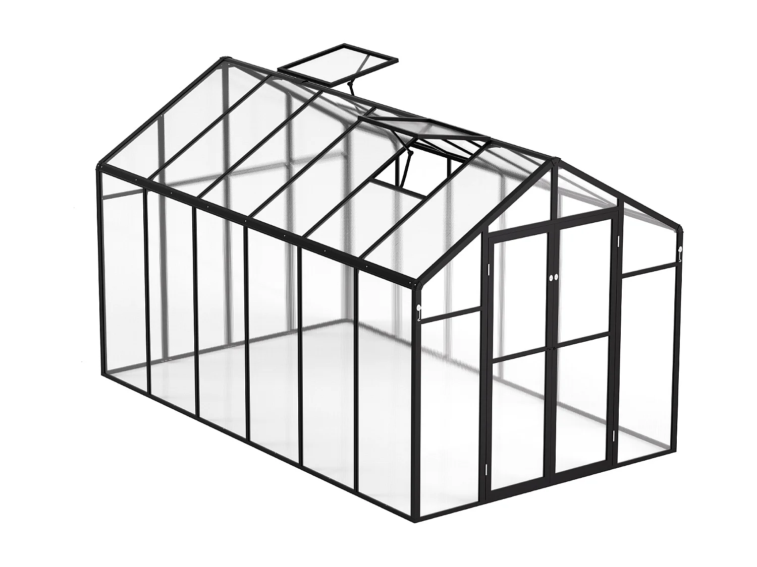 Serre en Polycarbonate SucceBuy, 236x346x206 cm, Option de Promenade Extérieure pour Jardin