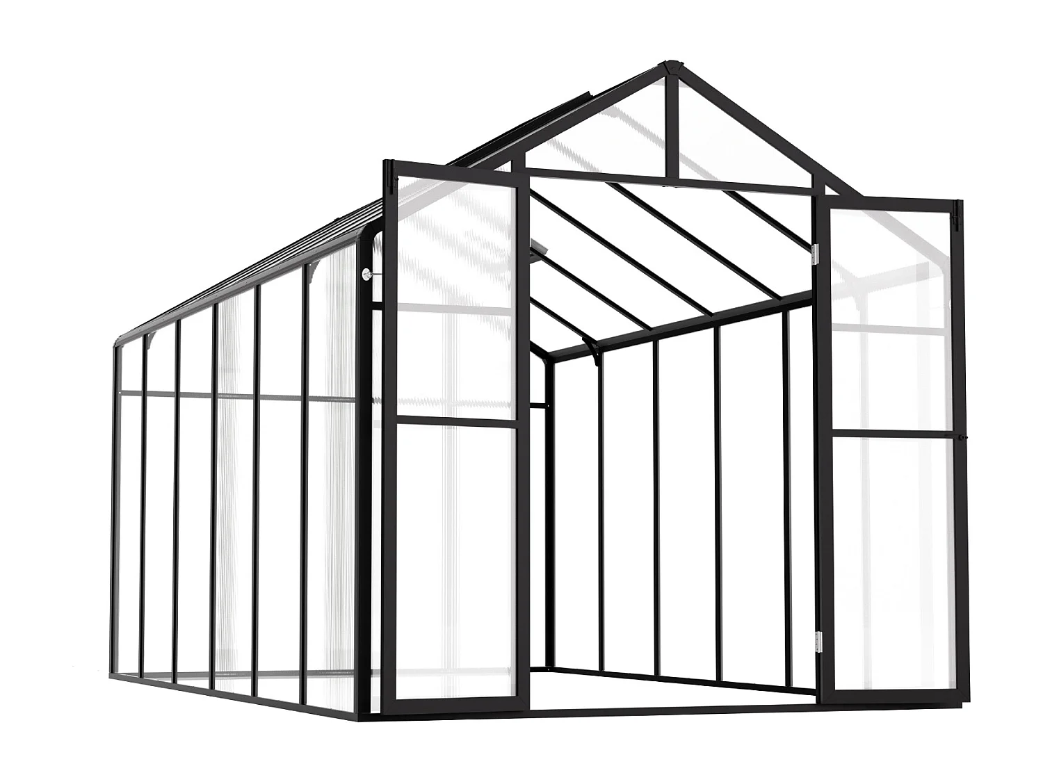 Serre en Polycarbonate SucceBuy, 236x346x206 cm, Option de Promenade Extérieure pour Jardin