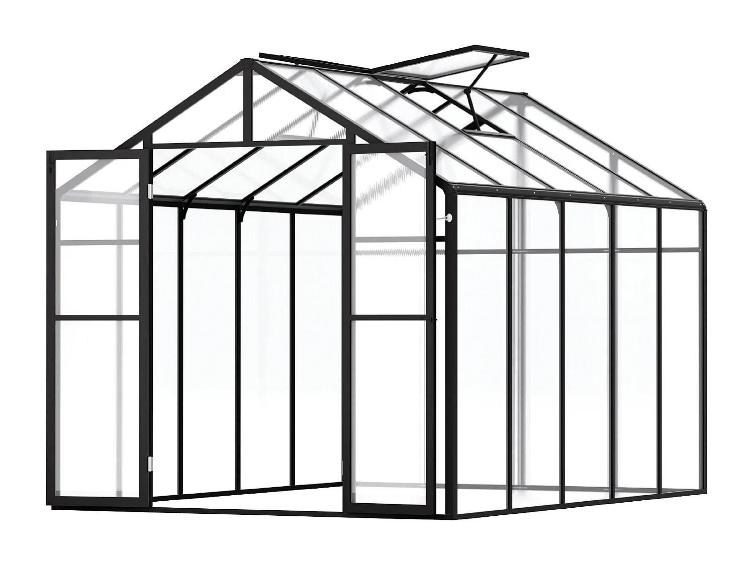 Serre en Polycarbonate SucceBuy,  236x289x206 cm, Option de Promenade Extérieure pour Jardin