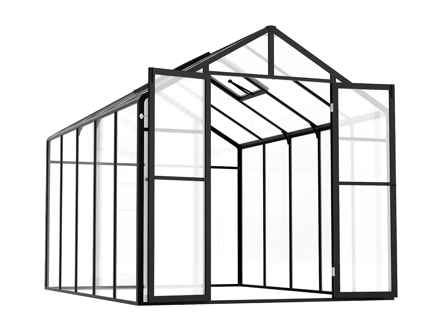Serre en Polycarbonate SucceBuy,  236x289x206 cm, Option de Promenade Extérieure pour Jardin