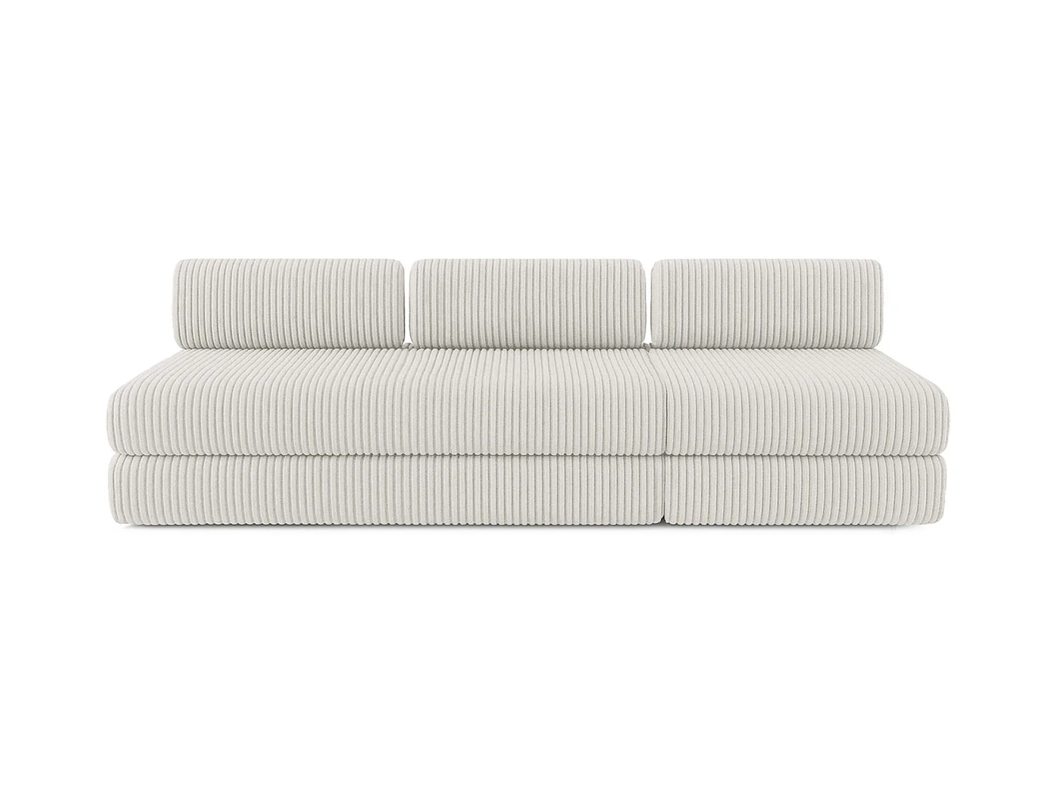 Canapé droit modulable et convertible 4 places - Velours côtelé XL - Blanc