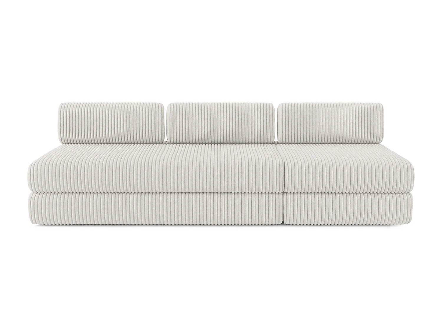 Canapé droit modulable et convertible 4 places - Velours côtelé XL - Blanc