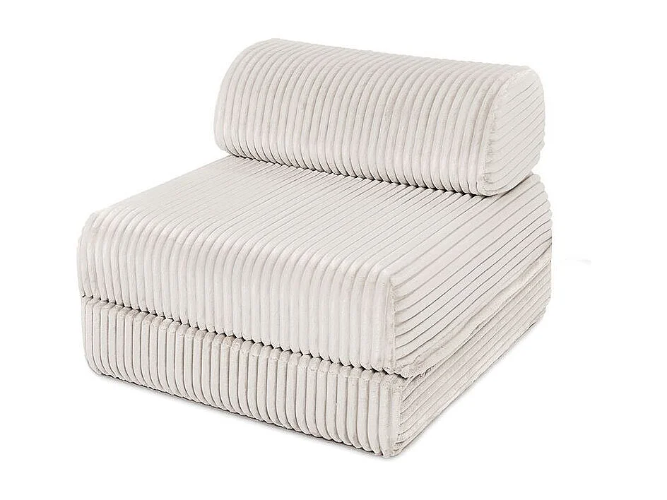 Canapé droit modulable et convertible 4 places - Velours côtelé XL - Blanc