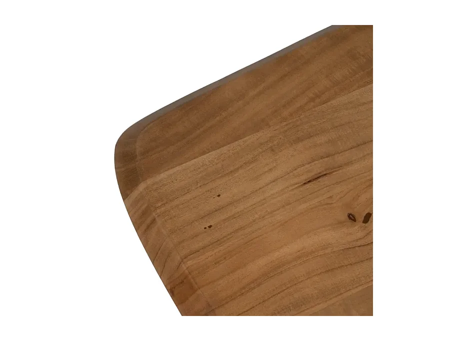 Table basse acacia massif 110 x 60 cm pied X métal noir HIMERA