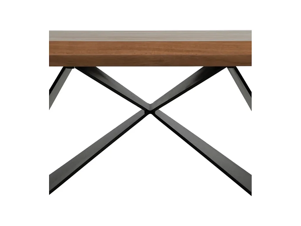 Table basse acacia massif 110 x 60 cm pied X métal noir HIMERA