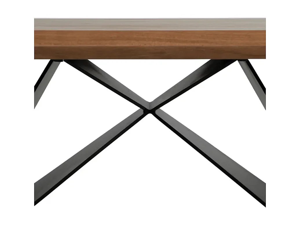 Table basse acacia massif 110 x 60 cm pied X métal noir HIMERA