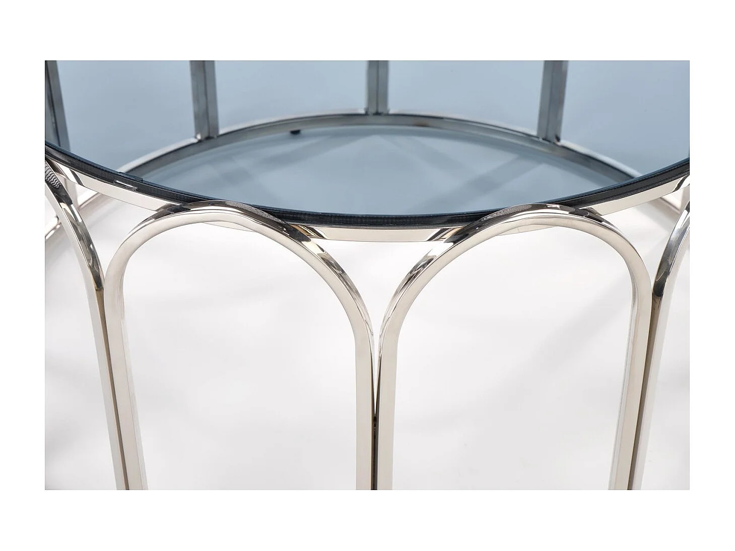 Couchtisch Olivia/Stahl&Glas/Silber