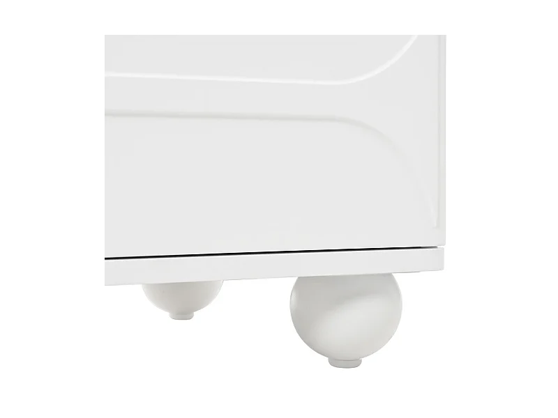 Commode avec 5 tiroirs - Design de relief - Corners arrondis - pieds métal - Panneau de particule + MDF - 60×40×109cm