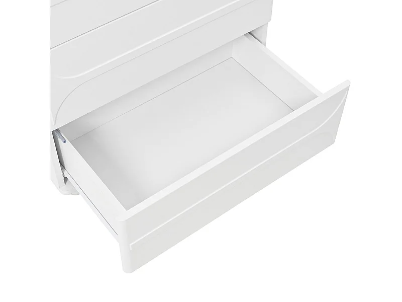 Kommode mit 5 Schubladen - Relief-Design - Abgerundete Ecken - Metallfüße - Spanplatte + MDF - 60×40×109 cm