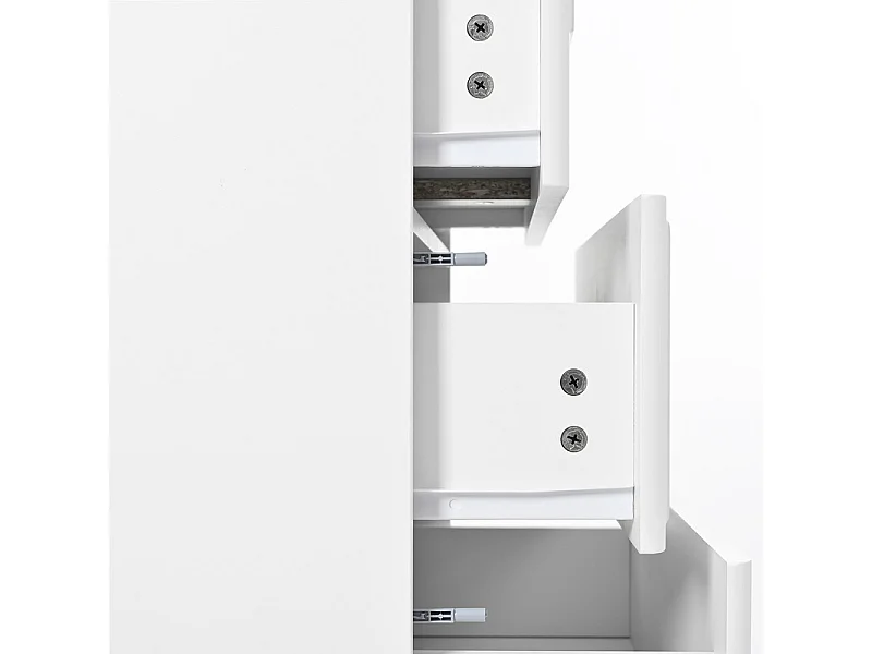 Kommode mit 5 Schubladen - Relief-Design - Abgerundete Ecken - Metallfüße - Spanplatte + MDF - 60×40×109 cm