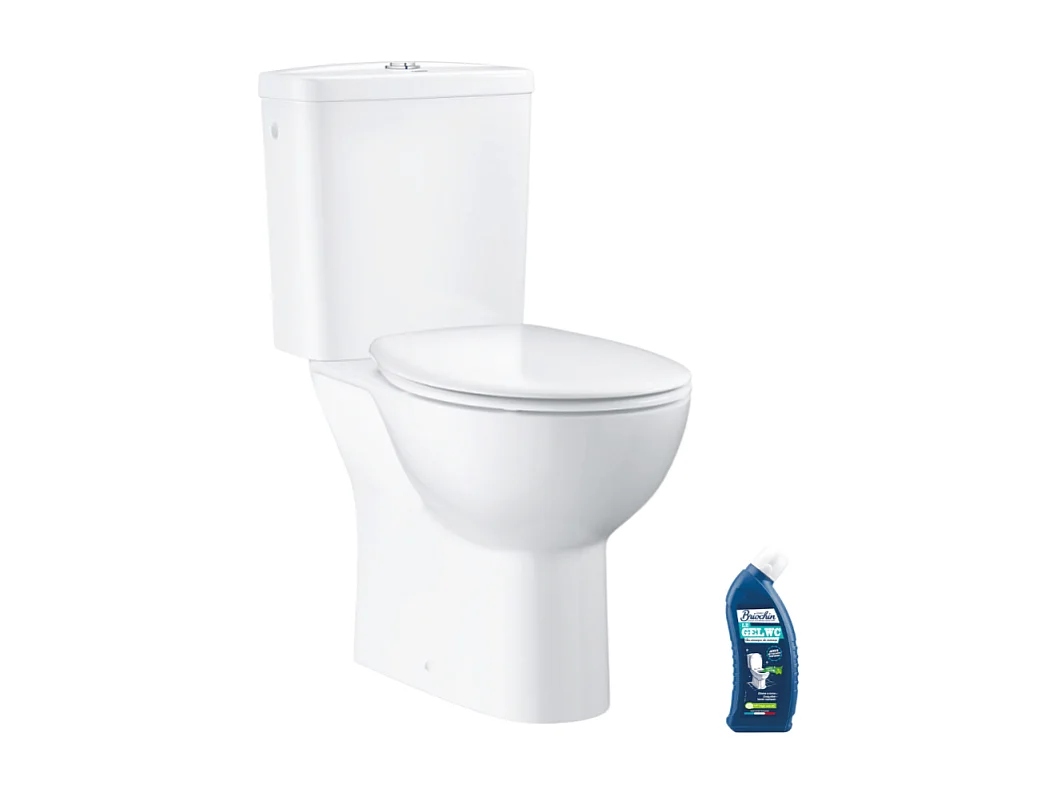WC au sol GROHE Bau Ceramic avec abattant déclipsable + Briochin