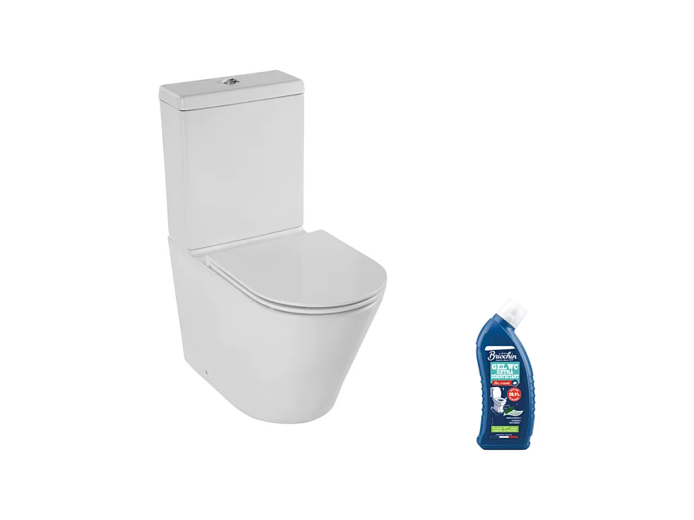 WC au sol sans bride JACOB DELAFON Rodin+ sortie vario avec abattant avec nettoyant