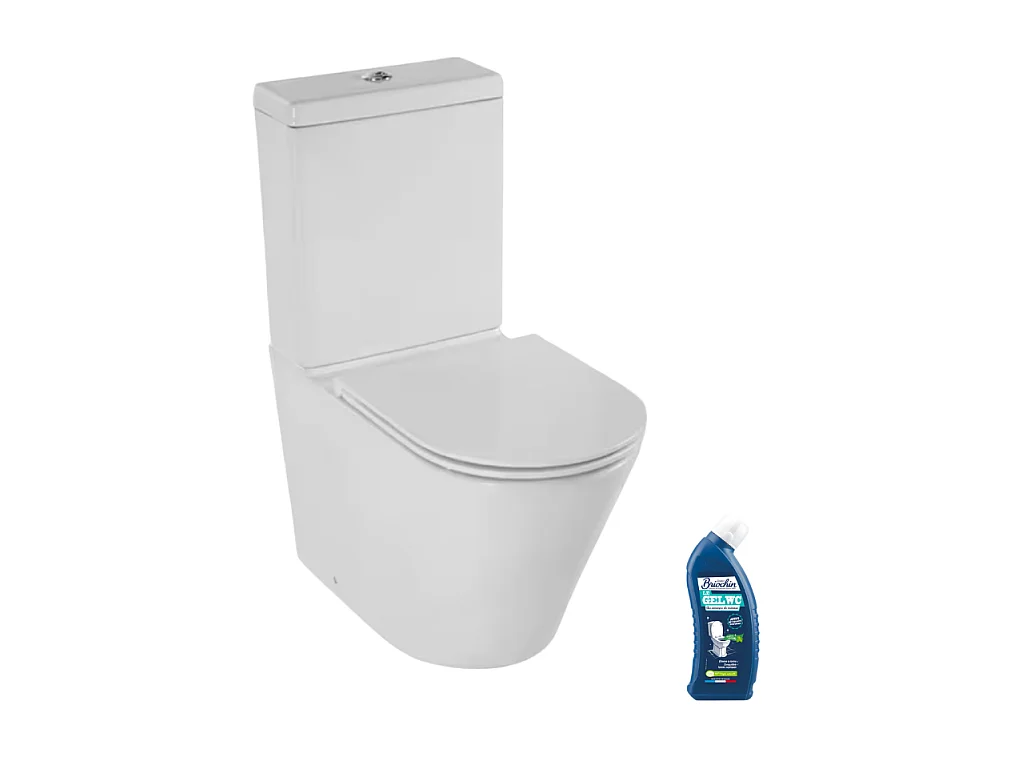 WC à poser sans bride sortie universelle JACOB DELAFON Rodin+ avec abattant frein de chute + nettoyant