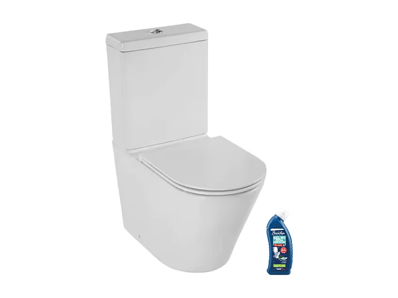 WC à poser sans bride sortie universelle JACOB DELAFON Rodin+ avec abattant frein de chute + nettoyant