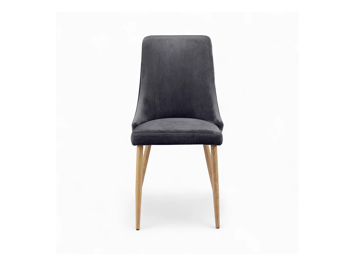 Pack 4 chaises en velours gris et bleu - Vinni