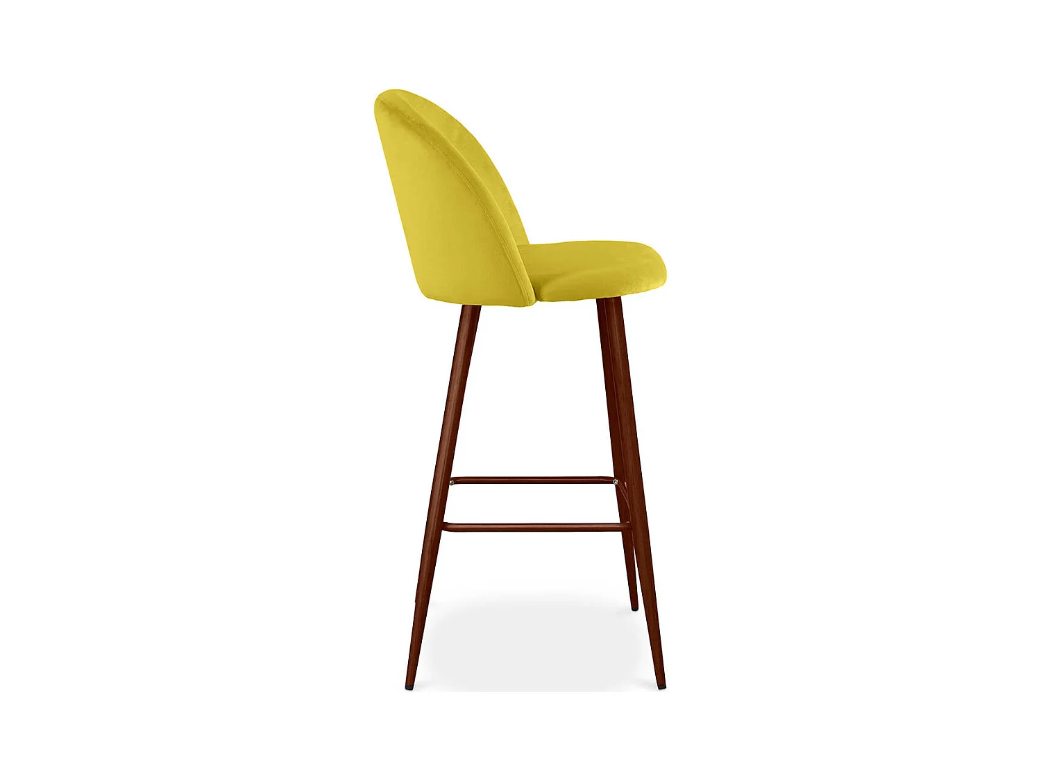 Tabouret tapissé en velours - Design scandinave - Evelyne Crème