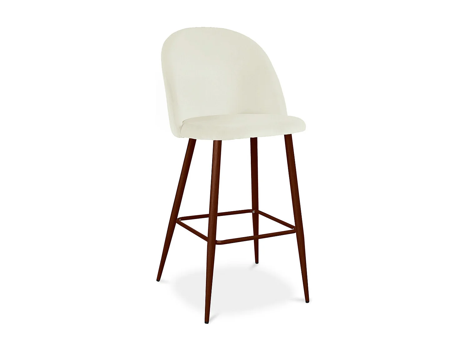 Tabouret tapissé en velours - Design scandinave - Evelyne Crème