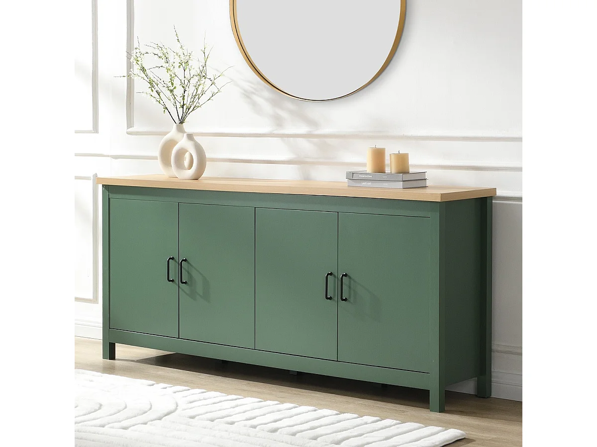 Buffet 4 portes vert 180 cm - Sana