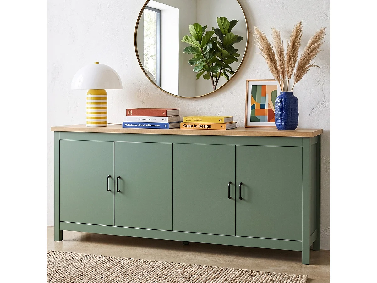 Buffet 4 portes vert 180 cm - Sana