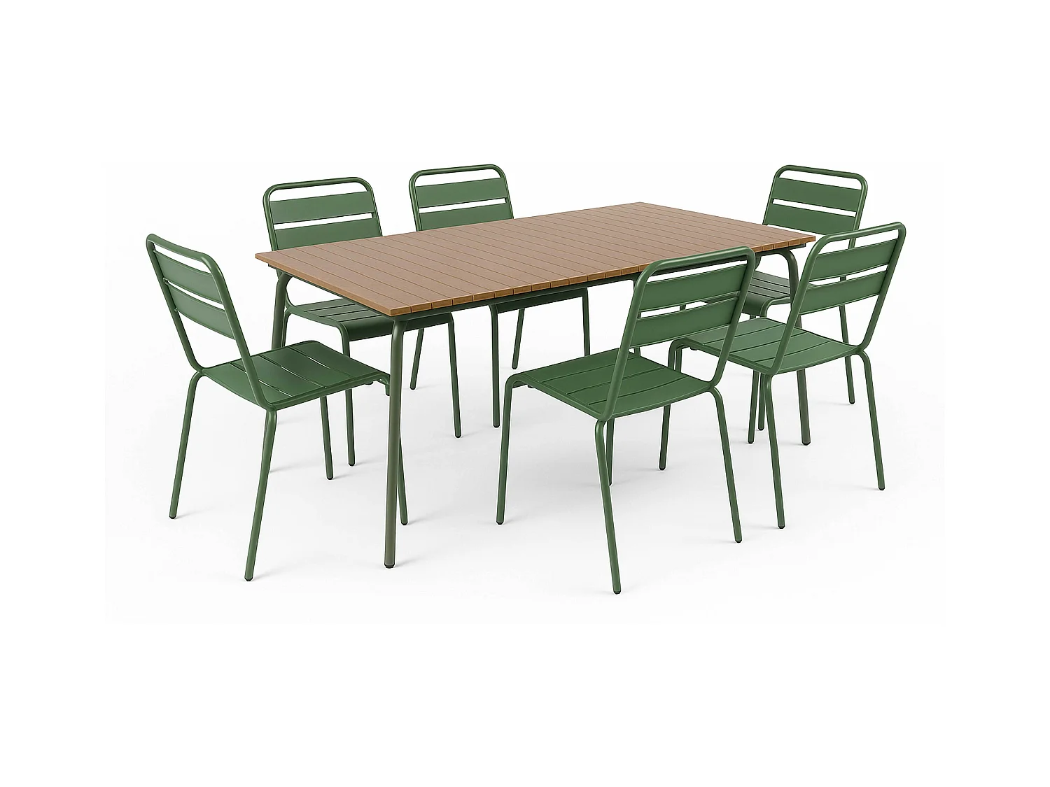 Rechthoekige tuintafel 160 x 90 cm in staal en polywood