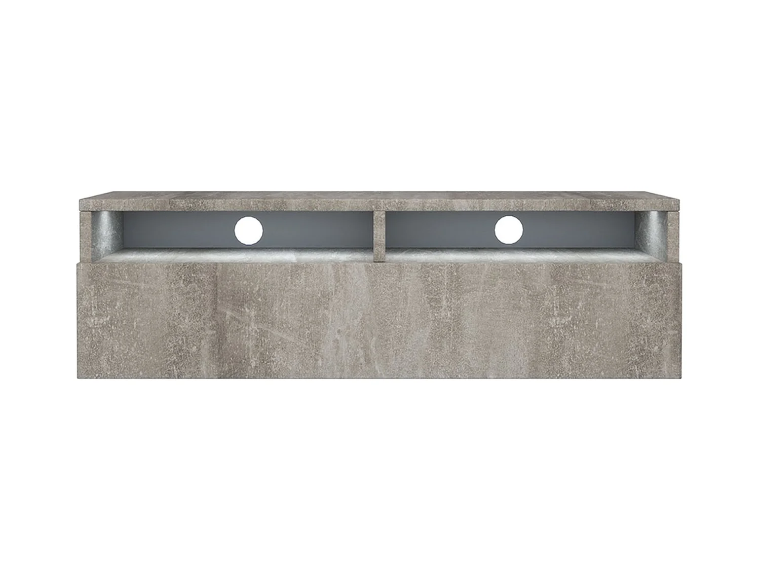 Meuble TV - tiroir - aspect béton LED - 100 cm - REDNAW