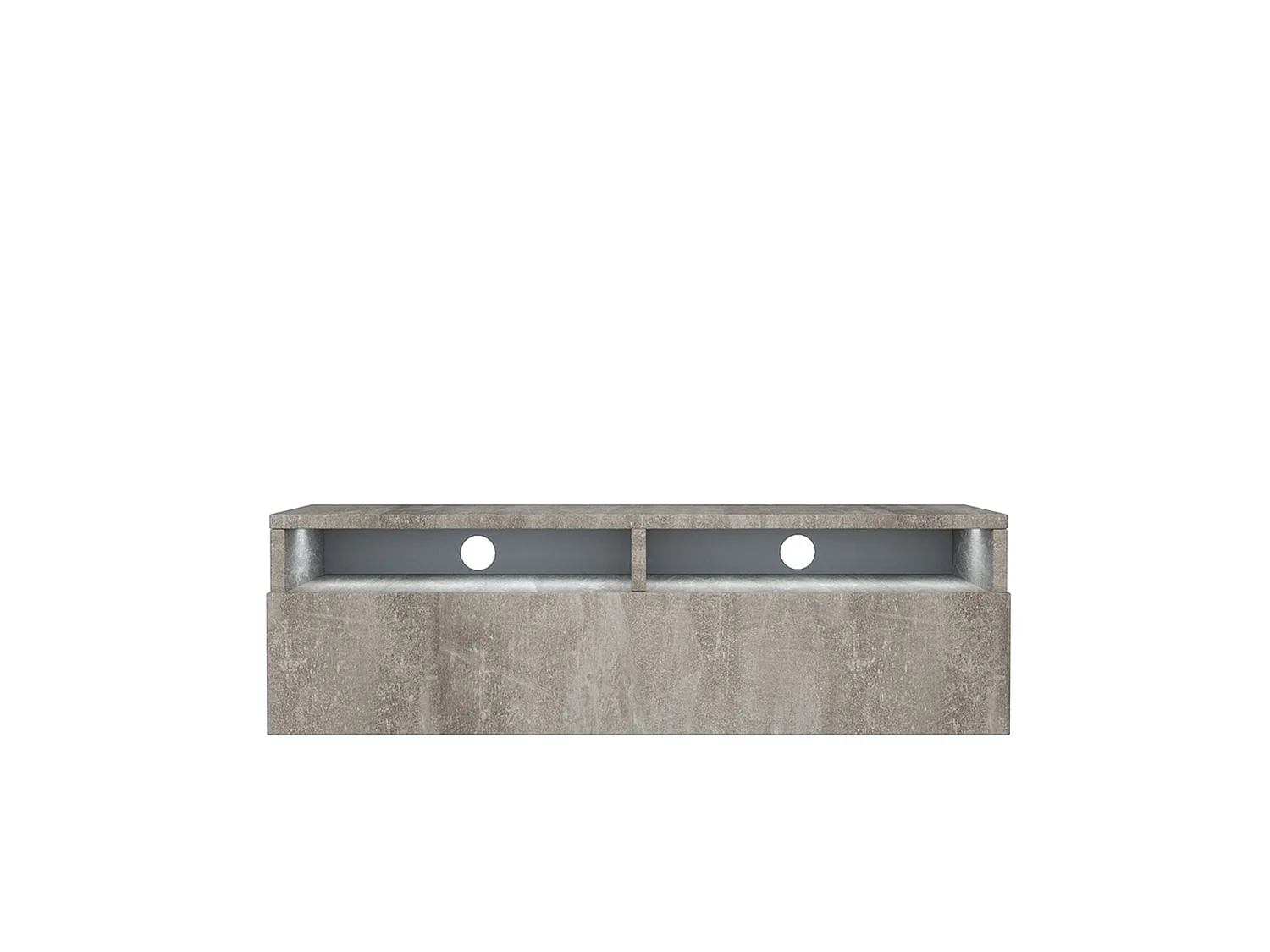 Meuble TV - tiroir - aspect béton LED - 100 cm - REDNAW