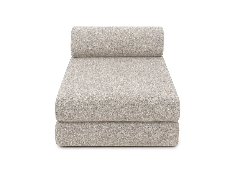 Canapé d'angle de jardin modulable et convertible 6 places - Tissu imperméable - Beige clair