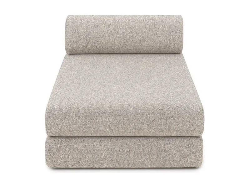 Canapé d'angle de jardin modulable et convertible 6 places - Tissu imperméable - Beige clair