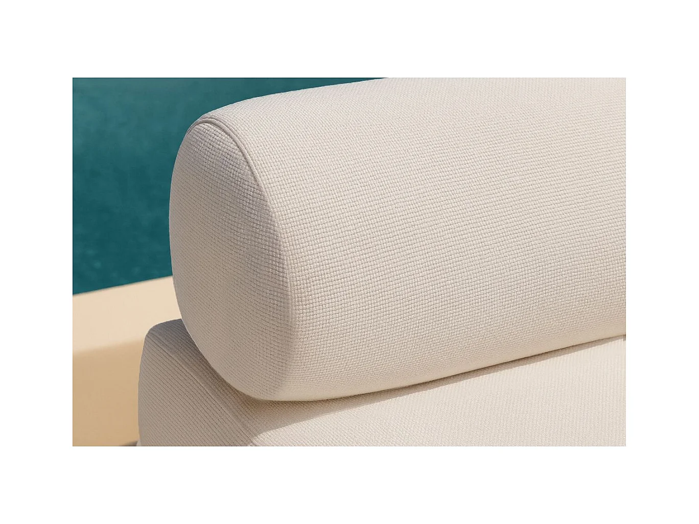 Canapé droit de jardin modulable et convertible 3 places - Tissu imperméable - Gris