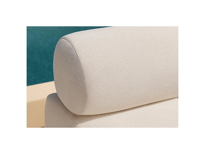 Canapé droit de jardin modulable et convertible 3 places - Tissu imperméable - Gris