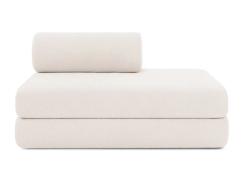 Canapé droit de jardin modulable et convertible 3 places - Tissu imperméable - Gris