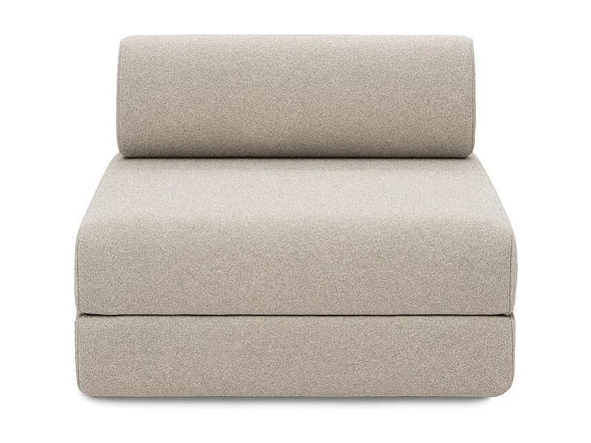 Canapé droit de jardin modulable et convertible 3 places - Tissu imperméable - Beige clair