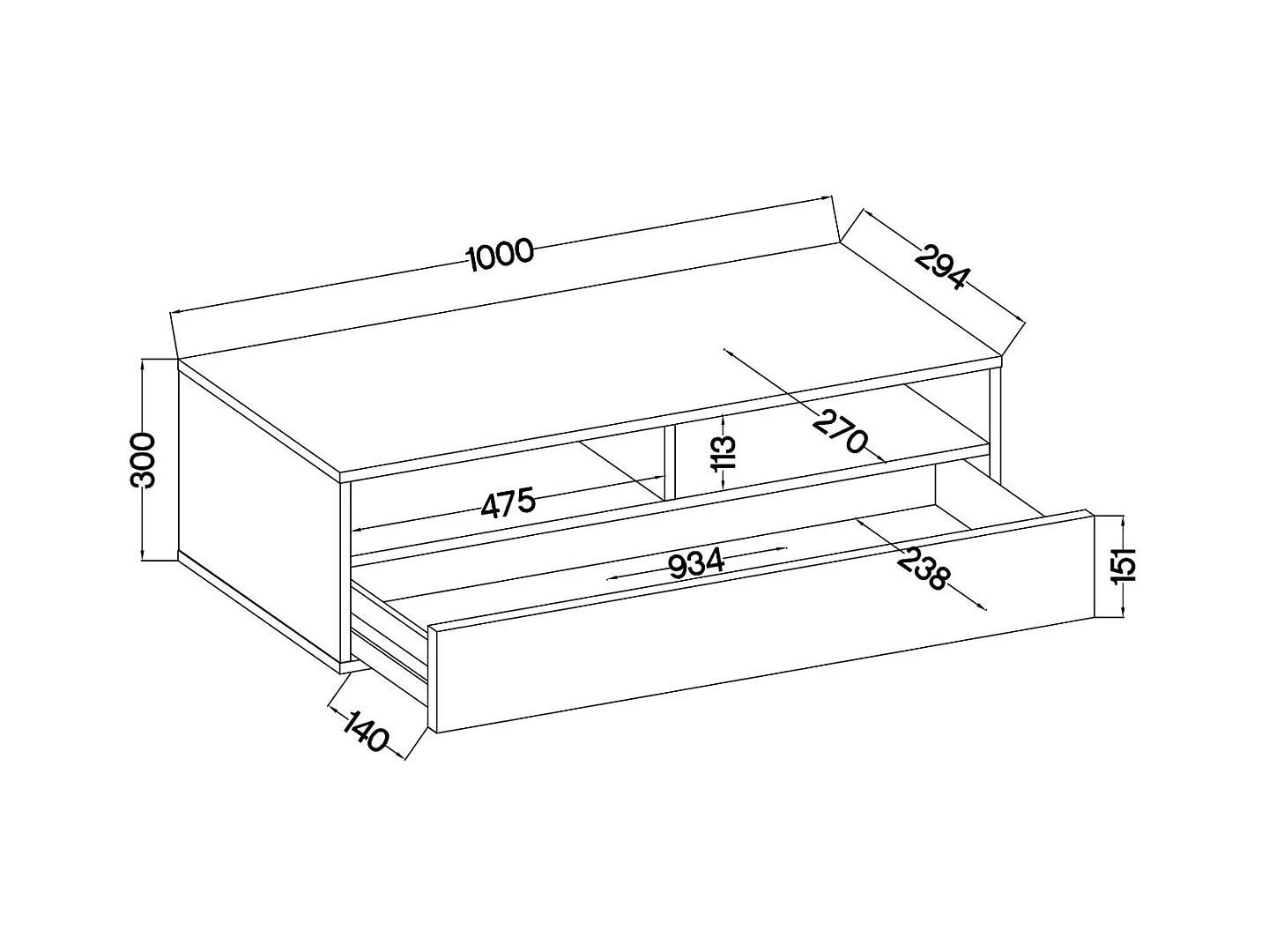 Meuble TV - tiroir - blanc mat/gris brillant LED - 100 cm - REDNAW