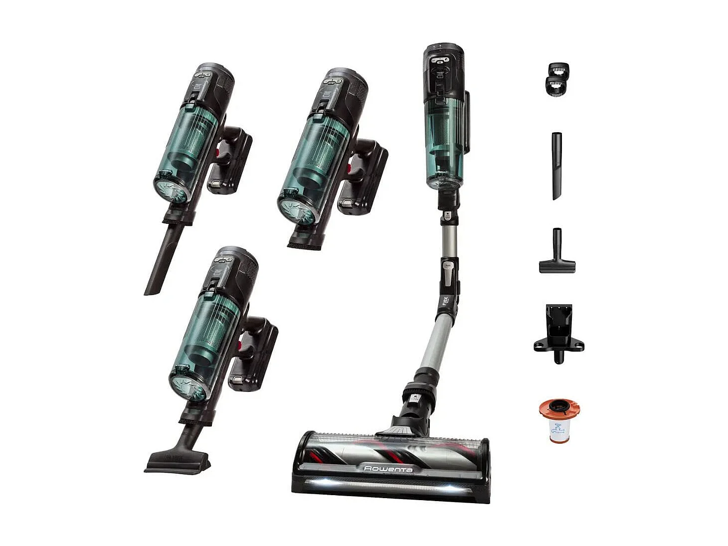 Aspirador escoba Rowenta X-Force Flex 13.60 150aW recargable negro